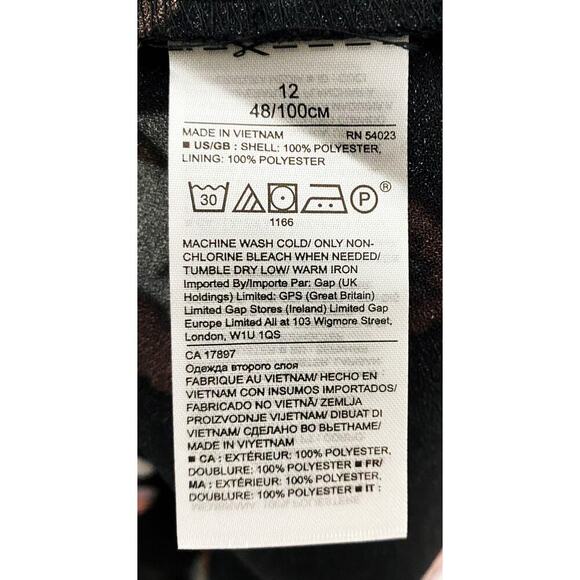 Banana Republic Women's Floral Ruffle-Cuff Dress Sheath Shift Lined Black Print - Picture 8 of 8